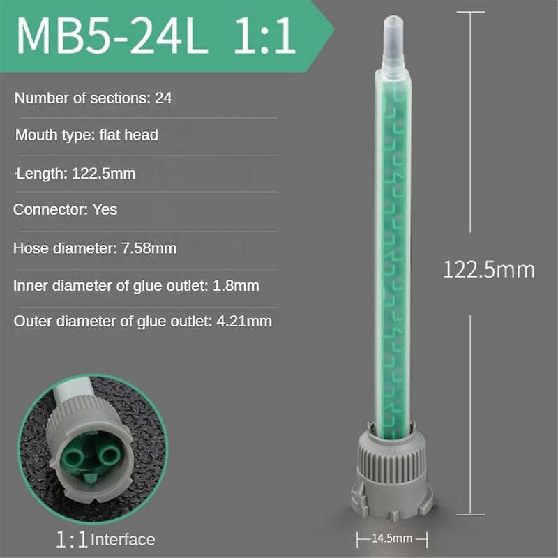 Epoxy Adhesive Mixing Nozzle Head Resin Mixer Adhesive Applicator Dispenser Mixer Stir Spiral Hose(