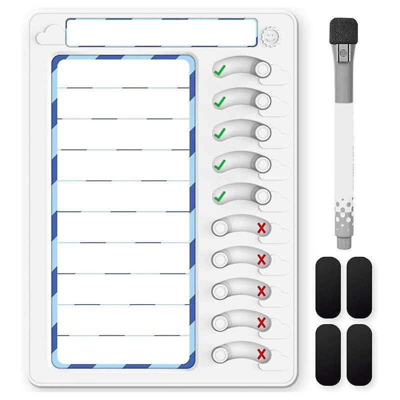 Erasable Chore Chart for Kids for Kids to Do List Routine Task Planning Board with Magnetic Stickers