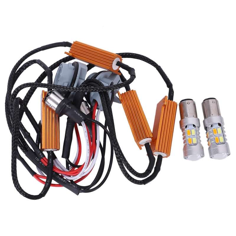 Error Free White/Amber 1157 Led Drl Switchback Turn Signal Parking Light Bulbs
