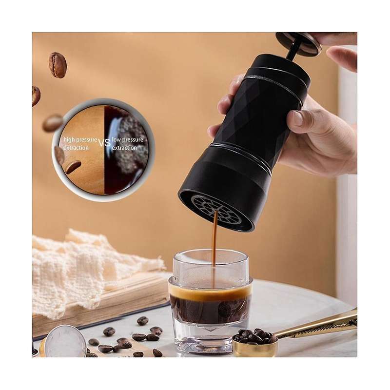 Espresso Coffee Maker Hand Press Capsule Ground Coffee Brewer Portable Coffee Machine Fit Coffee Po