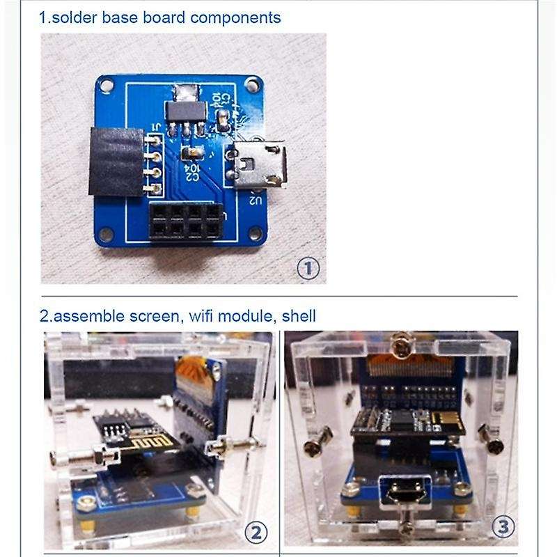 ESP8266 DIY Electronic Kit Mini Clock OLED Display Connect