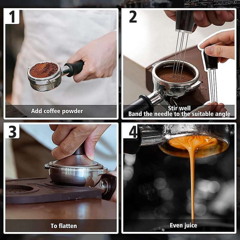 Espresso Coffee Stirrer, Espresso Stirring Tool with Coffee Tamper Mat, Espresso Coffee Stirrer Set