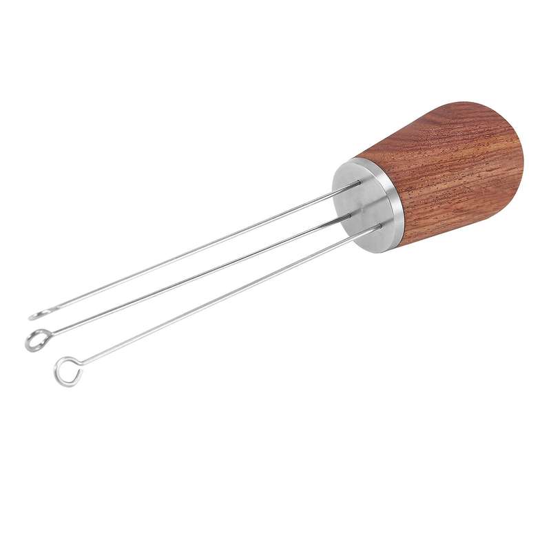 Espresso Coffee Stirrer, Hand Tamper Wood Handle Coffee Needle Distributor Coffee Tamper Leveler To