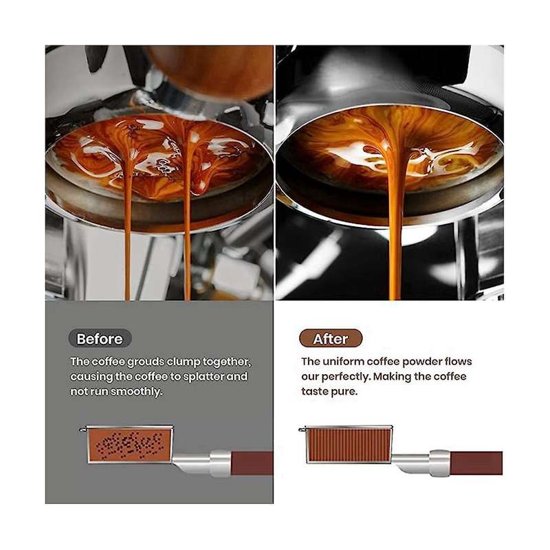 Espresso Coffee Stirrer, Professional Coffee Tool for Espresso Dispensing, with 51mm Filter, Handle