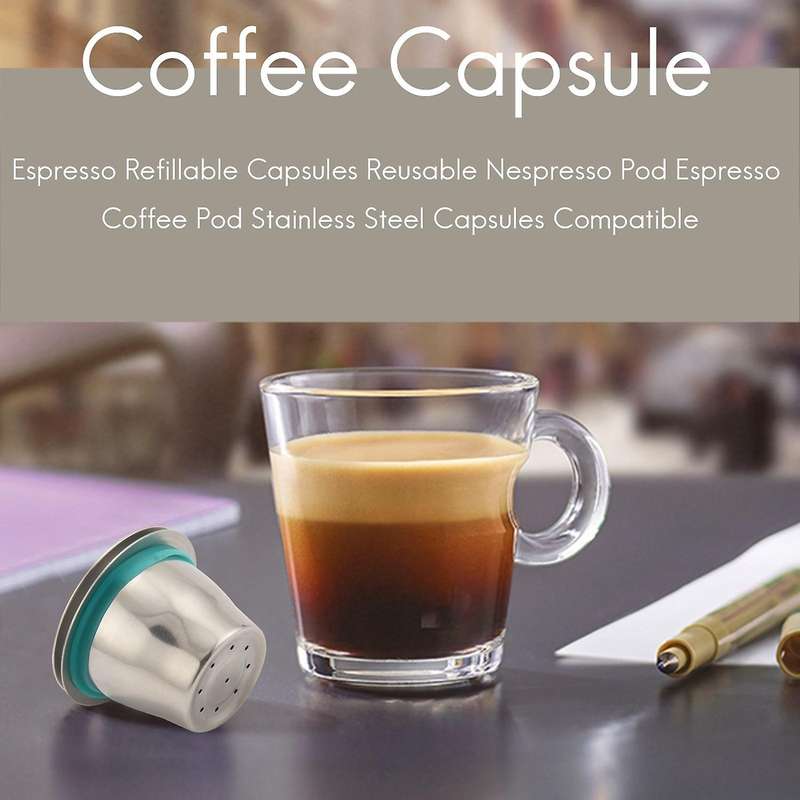 Espresso Refillable Capsules Reusable for Pod Espresso Coffee Pod Stainless Steel Capsules Compatib