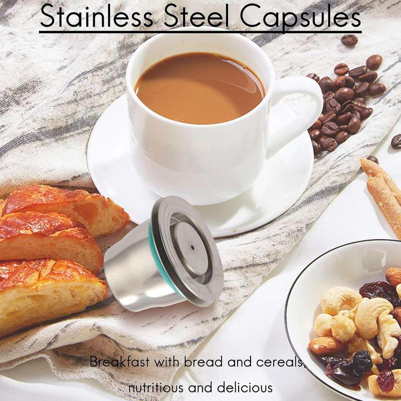 Espresso Refillable Capsules Reusable for Pod Espresso Coffee Pod Stainless Steel Capsules Compatib