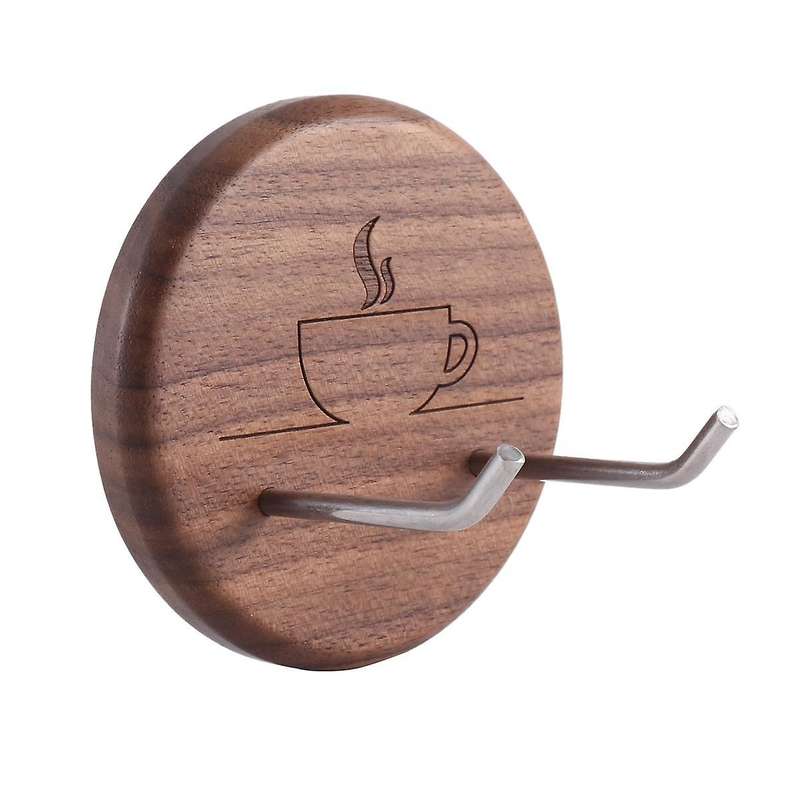 Espresso Portafilter Wall Rack Walnut Hooks with Stainless Steel Hooks Suitable for 51/54/58mm Port