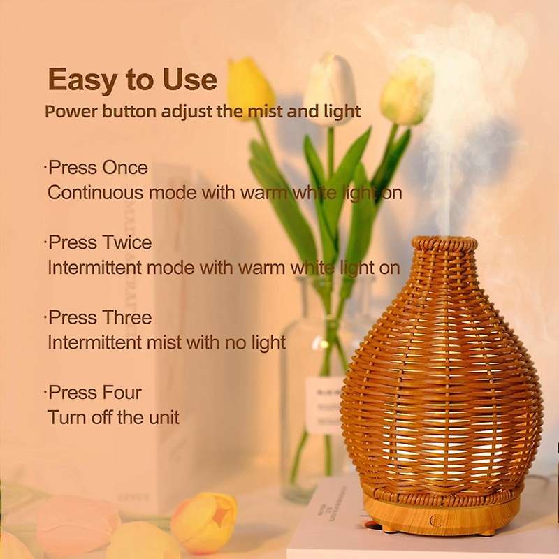 Essential Oil Diffuser Rattan Aroma Mist Humidifiers for Home
