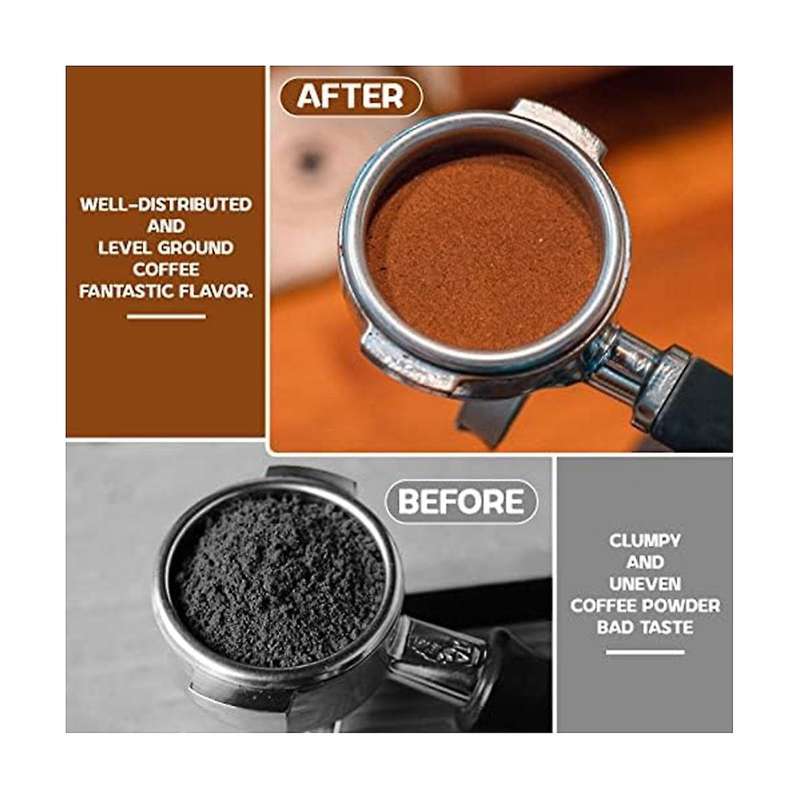 Espresso Tamper 51mm & Espresso Stirrer, Espresso Tamper, Calibrated Spring Loaded Hand Tamper Stain