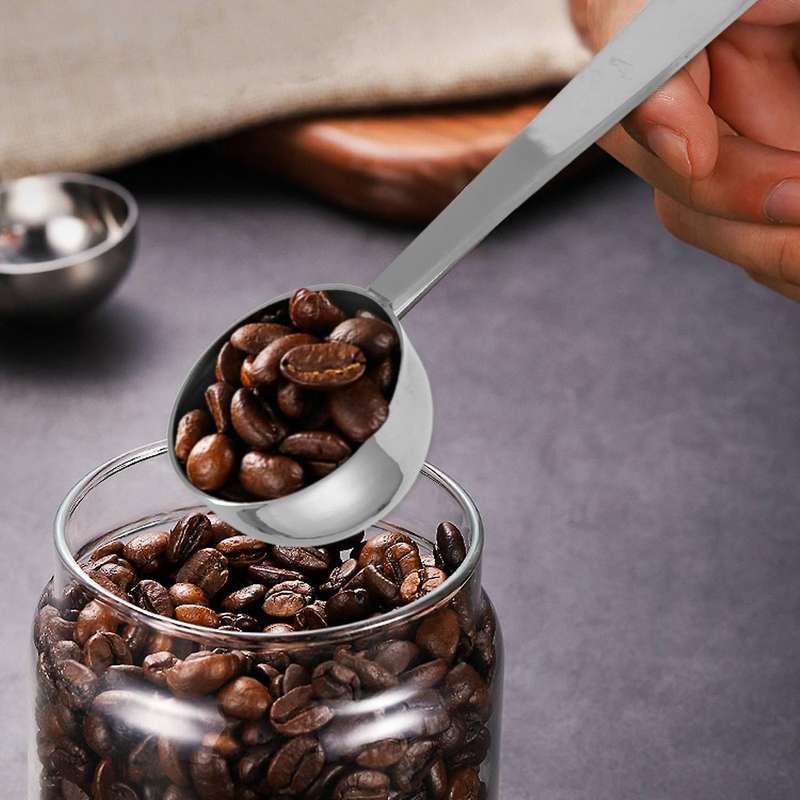 Espresso Stand Coffee Measure Tamper Spoon Stainless Steel Coffee & Tea Tools Measuring Tamping Scoo