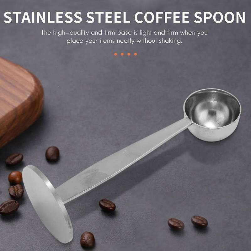 Espresso Stand Coffee Measure Tamper Spoon Stainless Steel Coffee & Tea Tools Measuring Tamping Scoo