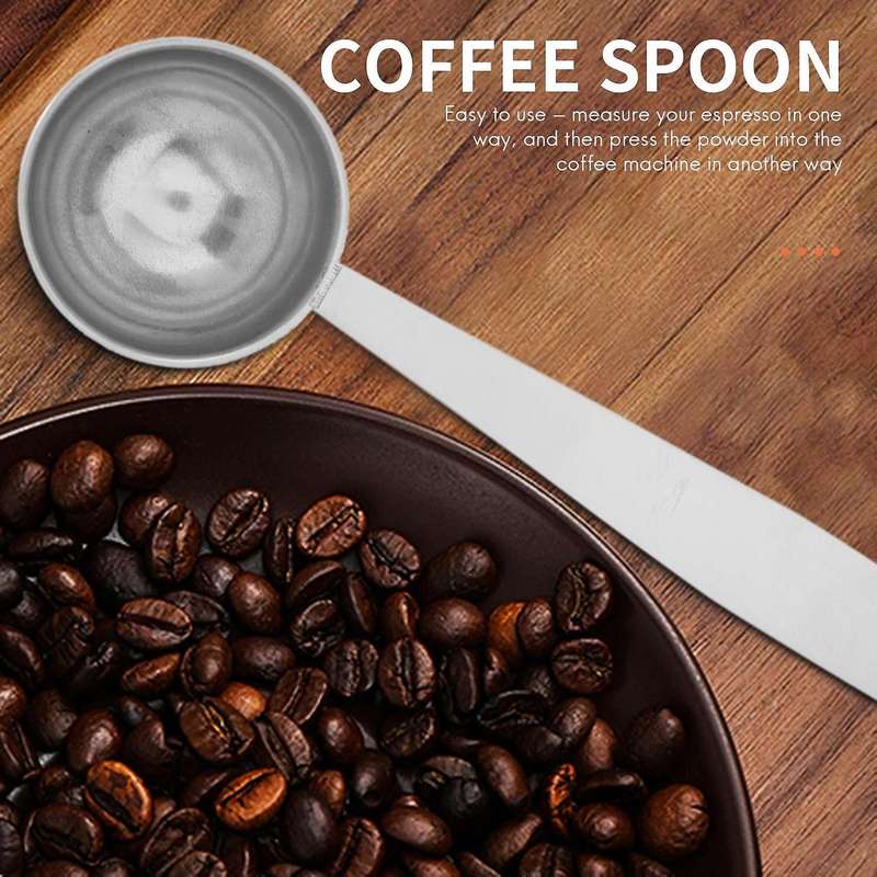 Espresso Stand Coffee Measure Tamper Spoon Stainless Steel Coffee & Tea Tools Measuring Tamping Scoo
