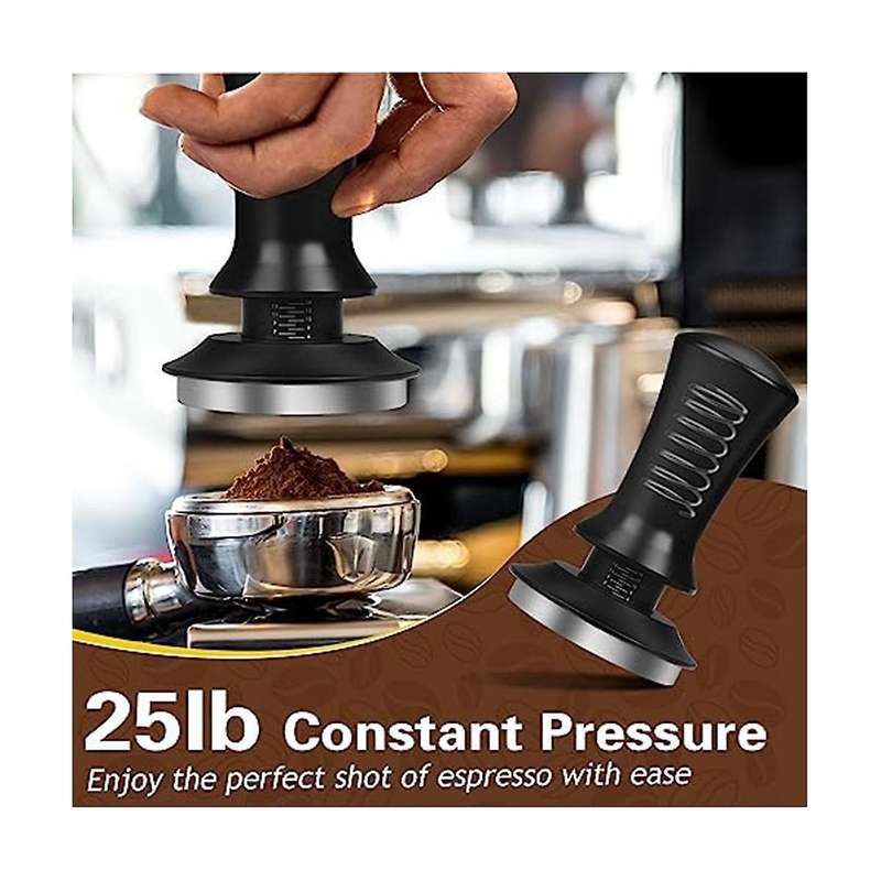 Espresso Tamper Coffee Tamp 53mm, Spring-loaded Constant Pressure Espresso Tamper Set,for Barista Co