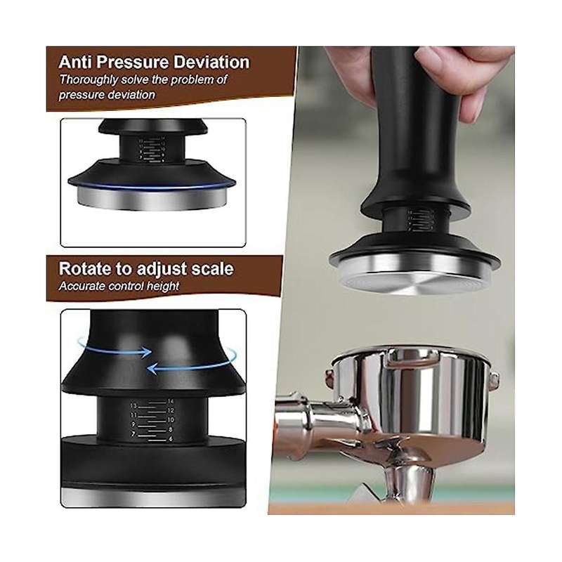Espresso Tamper Coffee Tamp 53mm, Spring-loaded Constant Pressure Espresso Tamper Set,for Barista Co