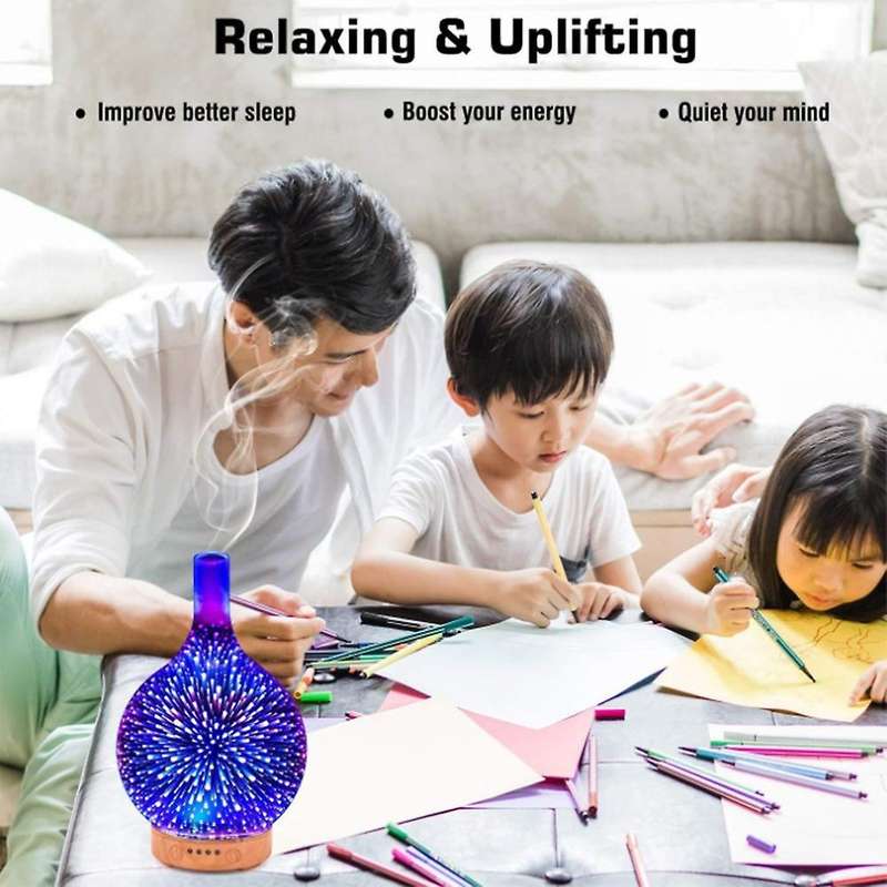 Essential Oil Diffuser,Glass Vase Aromatherapy Essential Oil Diffuser Changing Shut-Off Mist Humidif