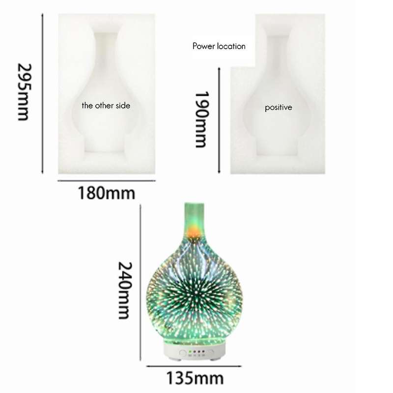 Essential Oil Diffuser,Glass Vase Aromatherapy Essential Oil Diffuser Changing Shut-Off Mist Humidif