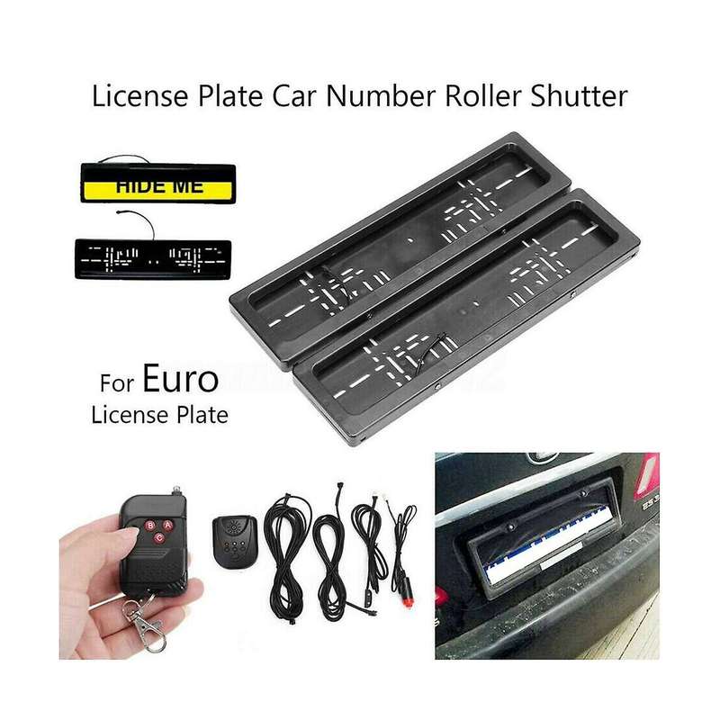 Eu License Plate Car License Plate Shutter Car Number Roller Shutter Cover Remote Hide Cover Shutter