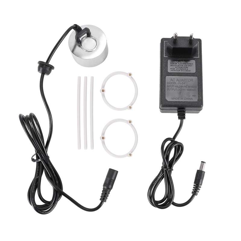 EU Plug 24V Ultrasonic Mist Maker Fogger Water Fountain Pond Rockery Fishtank Vase Birdbath Atomizer