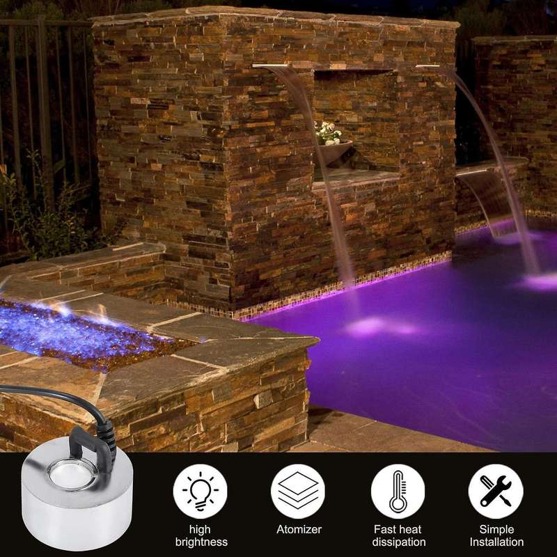 EU Plug 24V Ultrasonic Mist Maker Fogger Water Fountain Pond Rockery Fishtank Vase Birdbath Atomizer