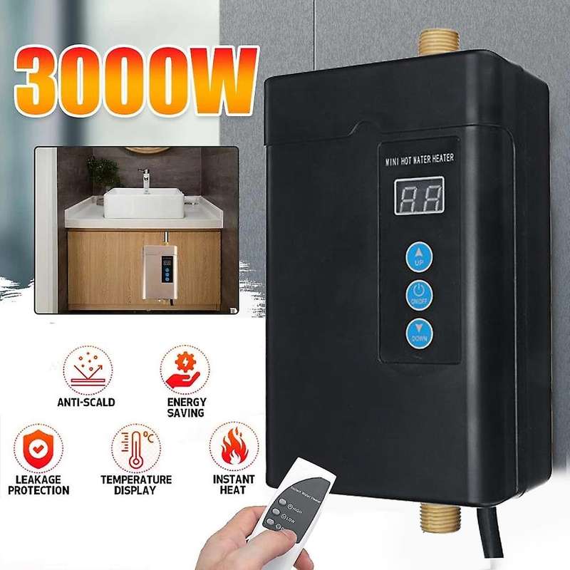 EU Plug Electric Water Heater 4000W 220V Tankless Hot Water Heater Shower Faucet Tap Thermostat Heat