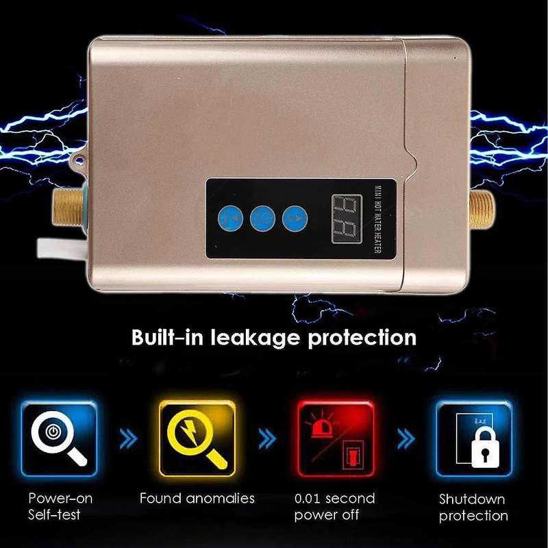 EU Plug Electric Water Heater 4000W 220V Tankless Hot Water Heater Shower Faucet Tap Thermostat Heat