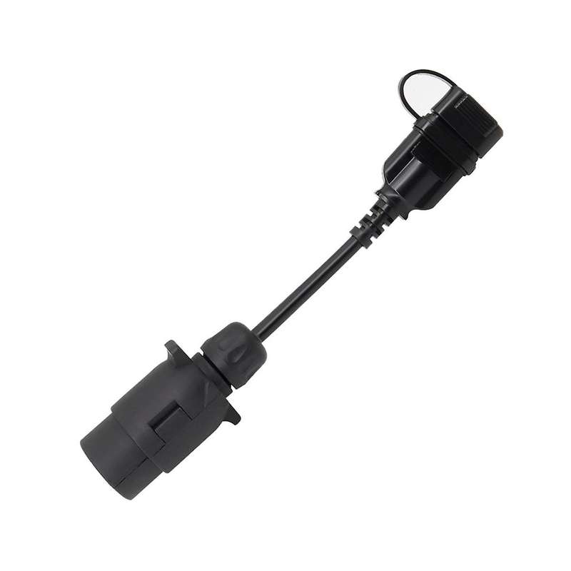 EU to US Trailer Light Converter 7 Pin Round Adapter European Trailer to 4 Pin Flat Socket Vehicle T