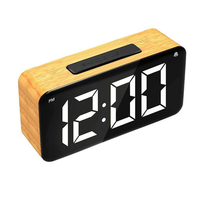 EU Plug Digital Alarm Clock, LED Screen Display,Easy Digital Clock with Adapter, for Bedrooms, Offic