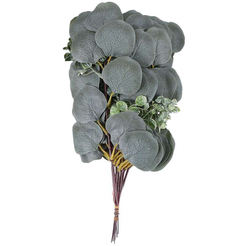 Eucalyptus Leaves Stem Artificial Greenery Branches 10pcs Silk Flowers Garland for Farmhouse Weddi