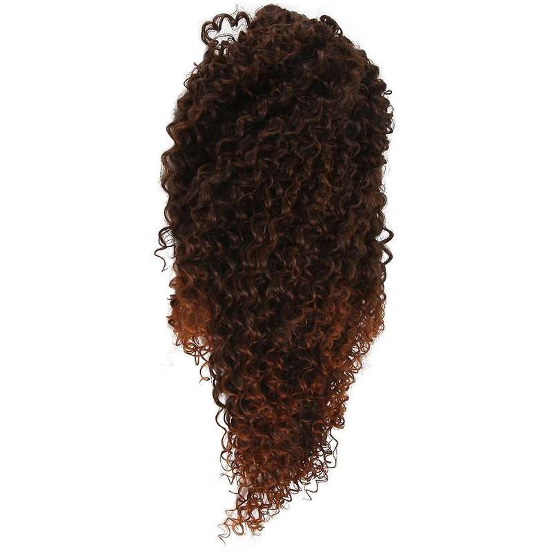 European and American Women 16Inch Curly Hair Chemical Fiber Small Area Hand-Woven Wig Brown Women'