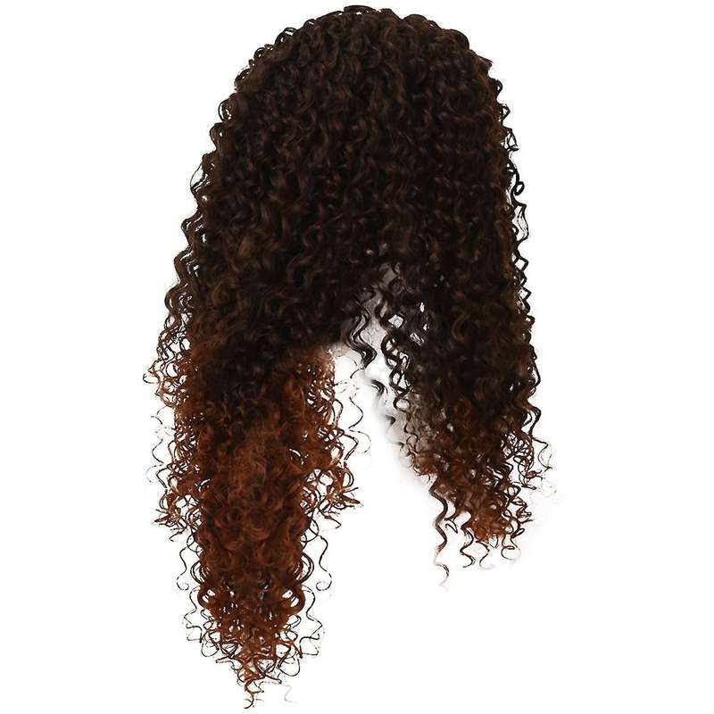 European and American Women 16Inch Curly Hair Chemical Fiber Small Area Hand-Woven Wig Brown Women'