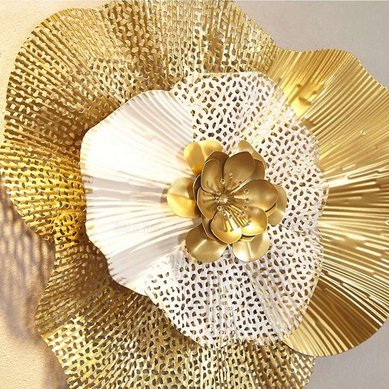 European Hollow Flower Wall Decoration 3D Stereo Wrought Iron Hanging Home Sofa Background Sticker M