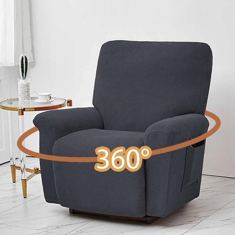 European Lounge Chair Stretch Sofa Cap Charcoal with Thick Sheep Chair Protection Pad Non-Slip Furni