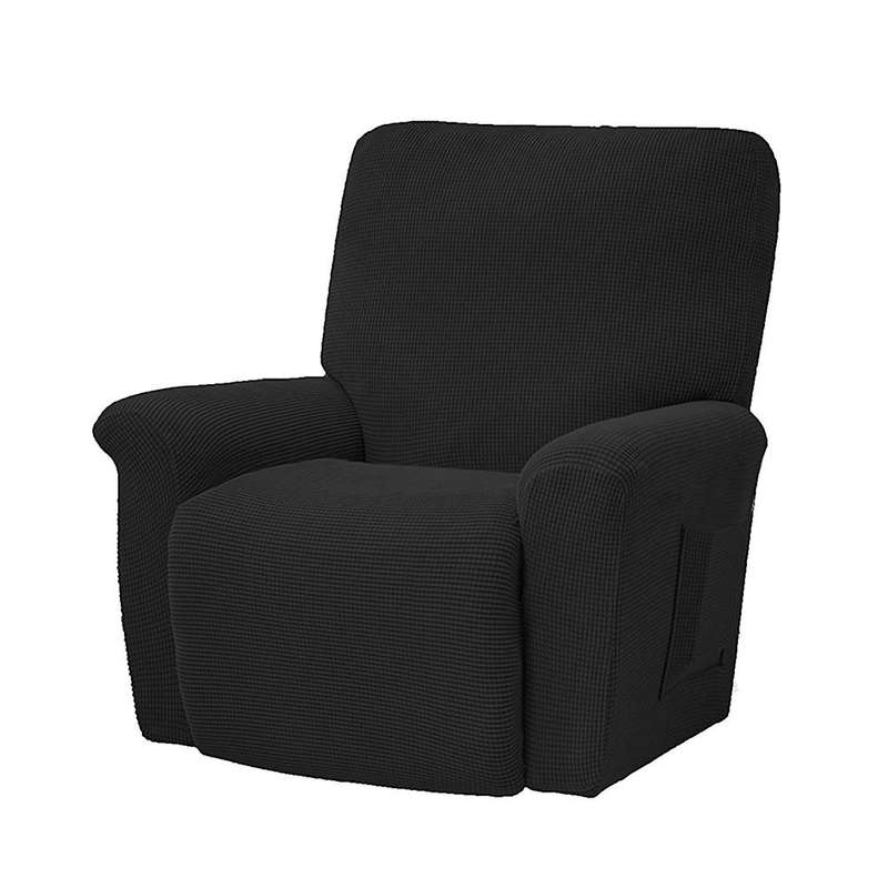 European Lounge Chair Stretch Sofa Cap Charcoal with Thick Sheep Chair Protection Pad Non-Slip Furni