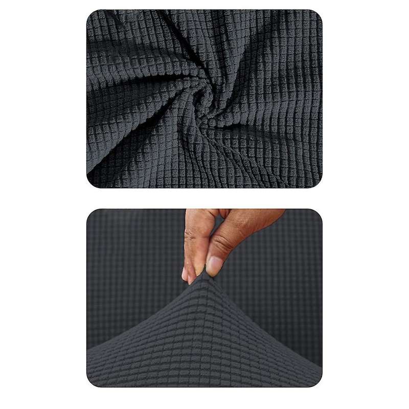 European Lounge Chair Stretch Sofa Cap Charcoal with Thick Sheep Chair Protection Pad Non-Slip Furni