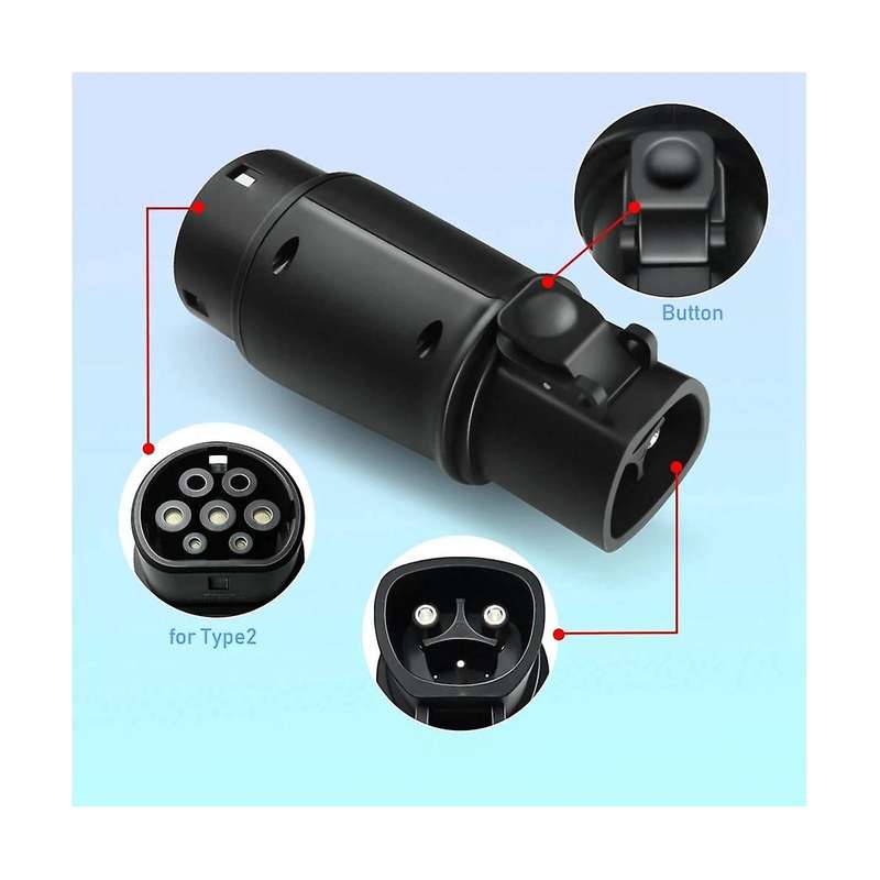 Ev Adaptor 32a for to Type 2 Evse Adapter Electric Cars Vehicle Charger 250v Charging Connector Sin