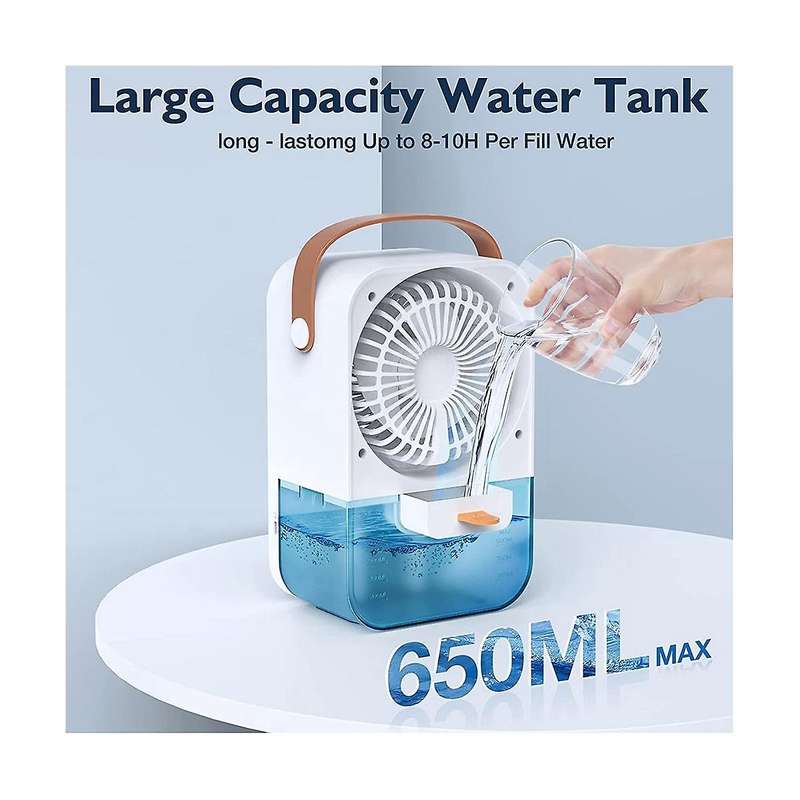 Evaporative Air Conditioner Portable Air Cooler,Powerful 4-Speed, Quiet, 650 ML Water Tank,Display