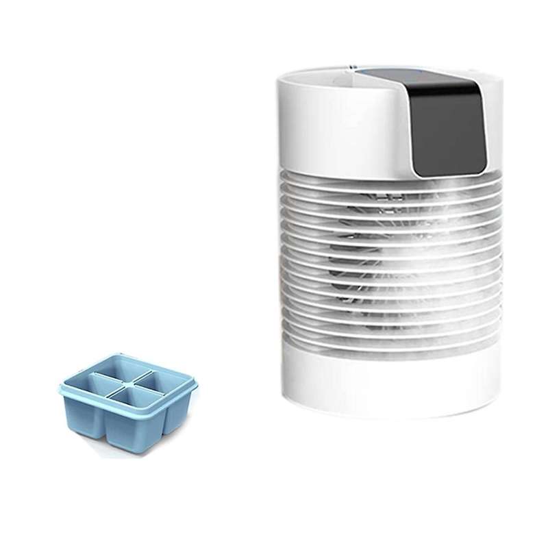 Evaporative Air Cooler and Humidifier, 360degree Auto Oscillation, Table Fan Personal Air Conditione