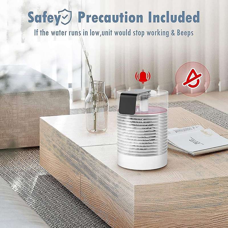 Evaporative Air Cooler and Humidifier, 360degree Auto Oscillation, Table Fan Personal Air Conditione