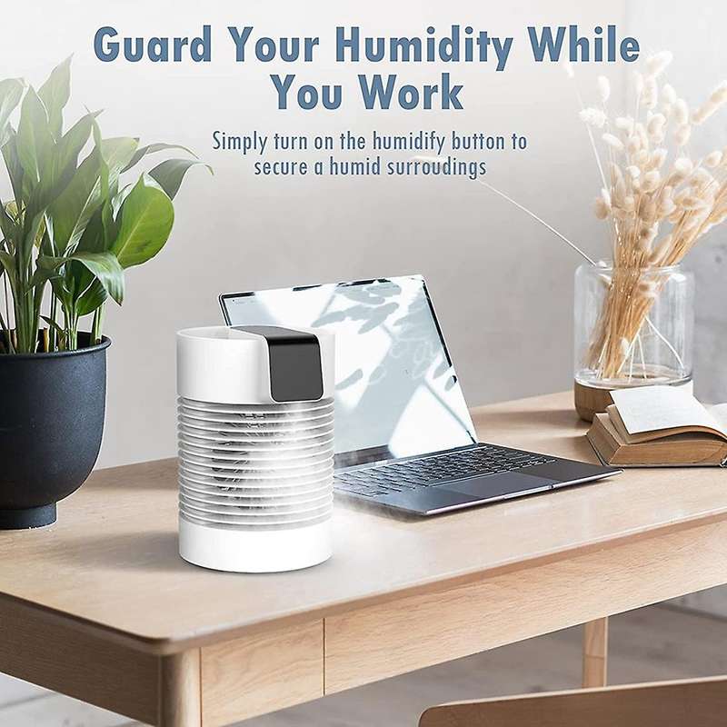 Evaporative Air Cooler and Humidifier, 360degree Auto Oscillation, Table Fan Personal Air Conditione
