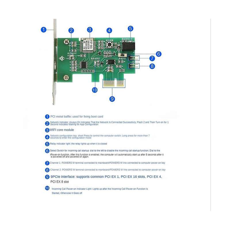Ewelink Wifi Wireless Smart Switch Relay Module Pci-e Desktop Switch Card Restart Switch Turn On/of