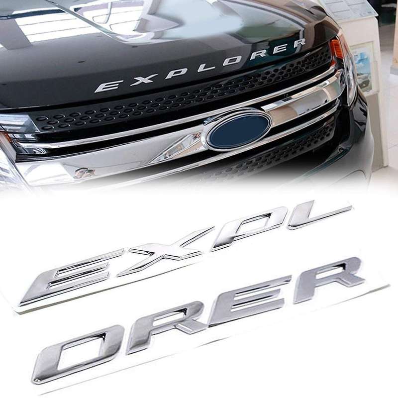 Explorer Car Emblem Front Hood Emblem 3d Letters Explorer Sticker Fit for 2011-2019 Explorer (gloss