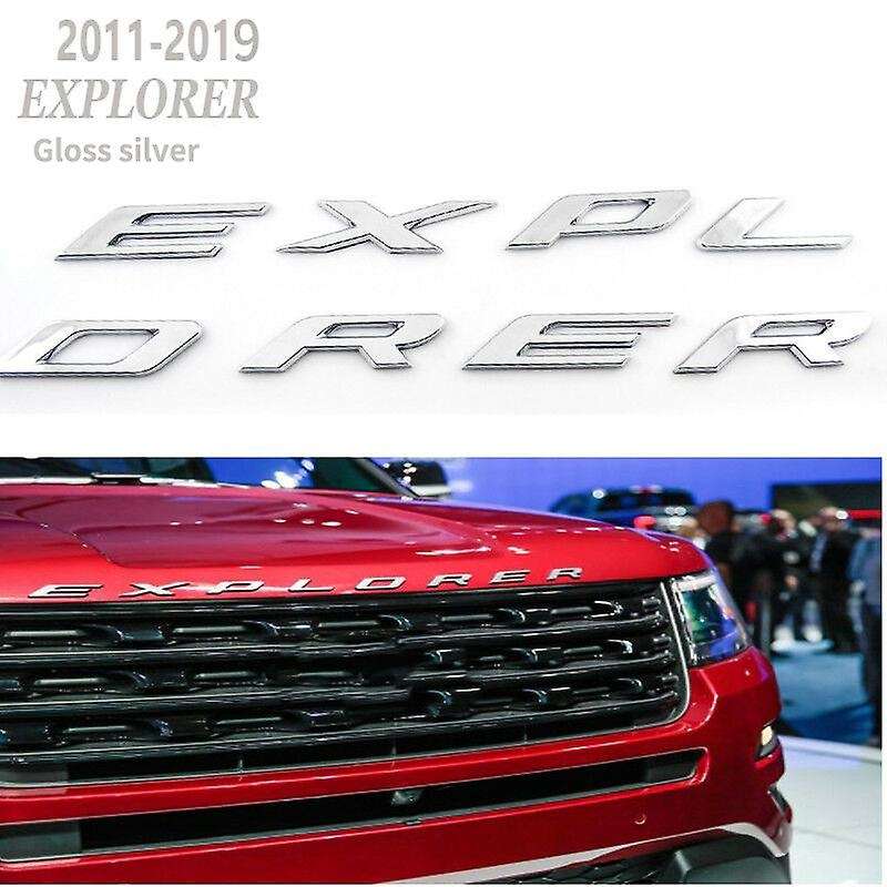Explorer Car Emblem Front Hood Emblem 3d Letters Explorer Sticker Fit for 2011-2019 Explorer (gloss