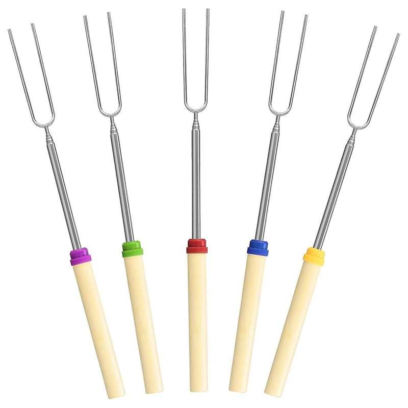 Extendable Marshmallow Roasting Sticks Set, Pack Of 8, Premium Food Grade Stainless Steel Barbecue