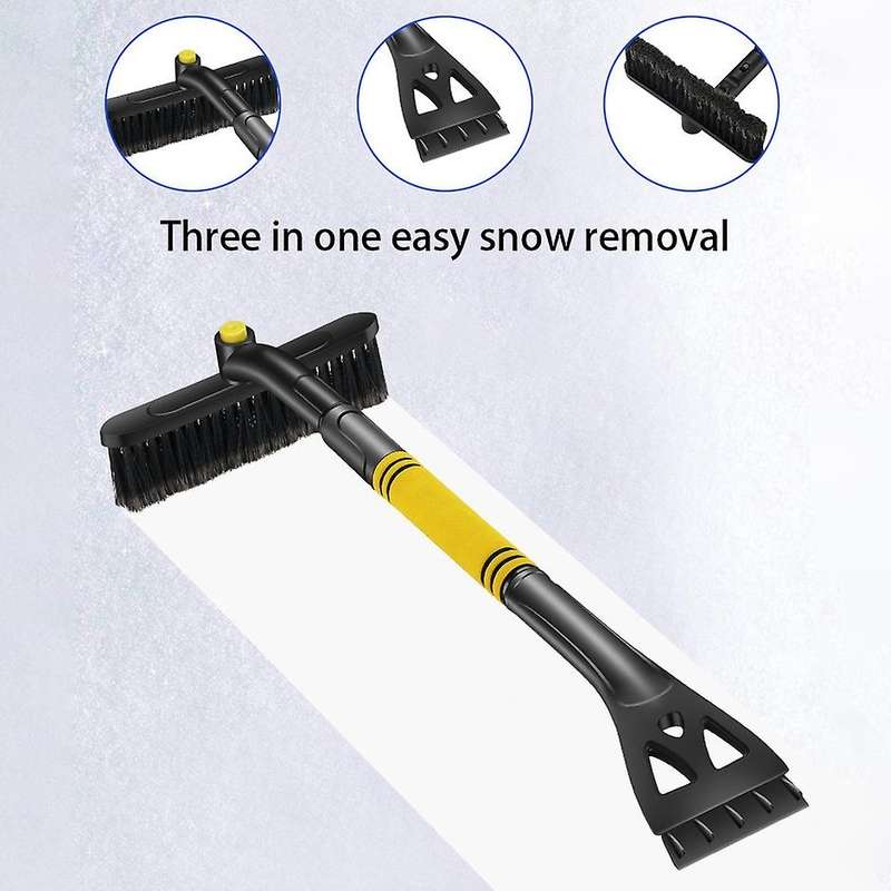 Extendable Snow Brush with Squeegee and Ice Scraper - Foam Grip - Auto Windshield Snowbrush - Remova