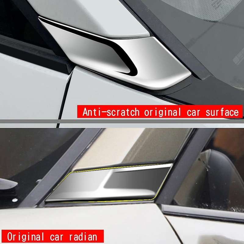 Exterior Chrome Silver a Pillar Front Side Window Panel Cover Trim Garnish for Corolla Cross 2021 2