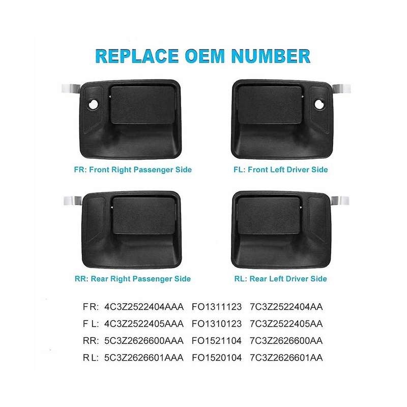 Exterior Door Handle Replacement for Excursion F250 F350 F450 F550 F650 99-16 7c3z2626600aa 7c3z2626