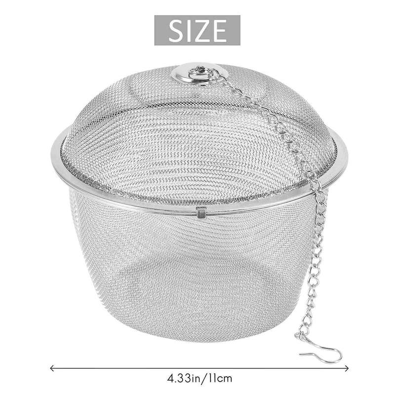 Extra Large Stainless Steel Twist Lock Mesh Tea Ball Tea Infuser with Hook Chain