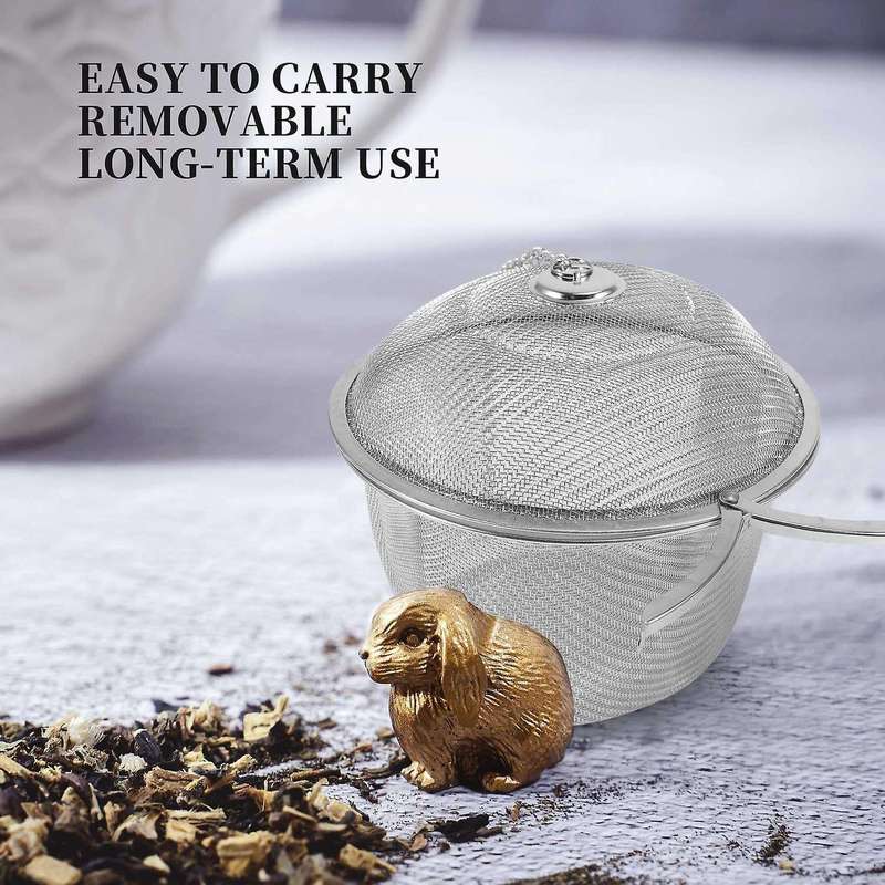 Extra Large Stainless Steel Twist Lock Mesh Tea Ball Tea Infuser with Hook Chain