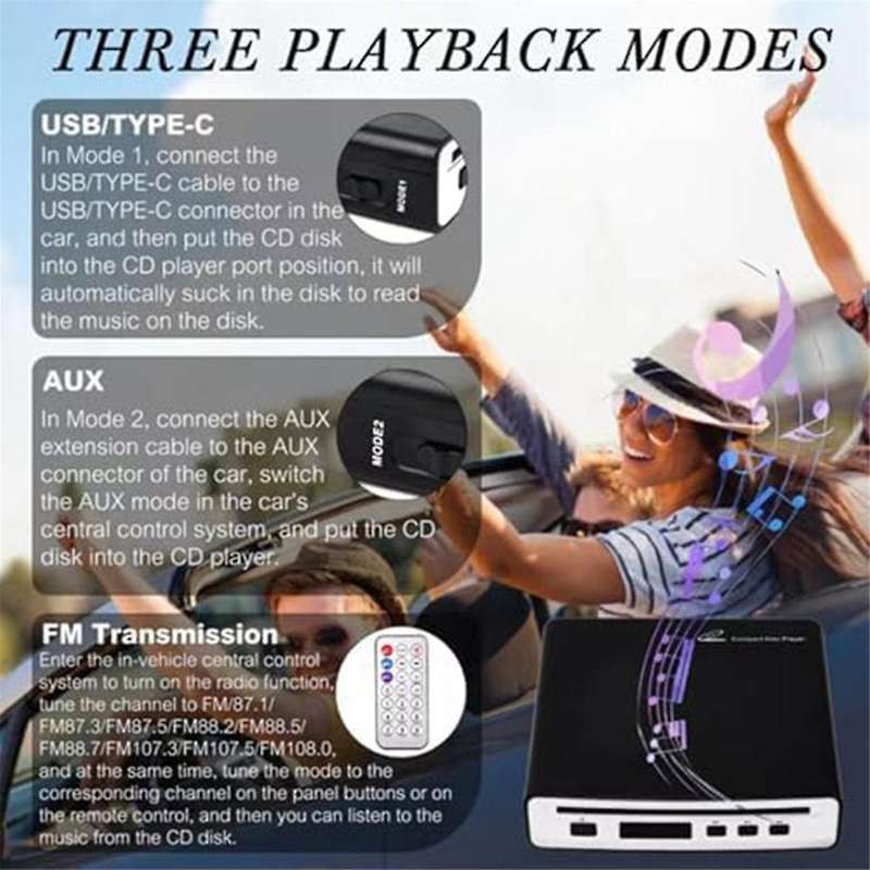 External Universal Car Cd Player Vehicle Cd Player,portable Cd Player for Car/tv/laptop with Usb Or