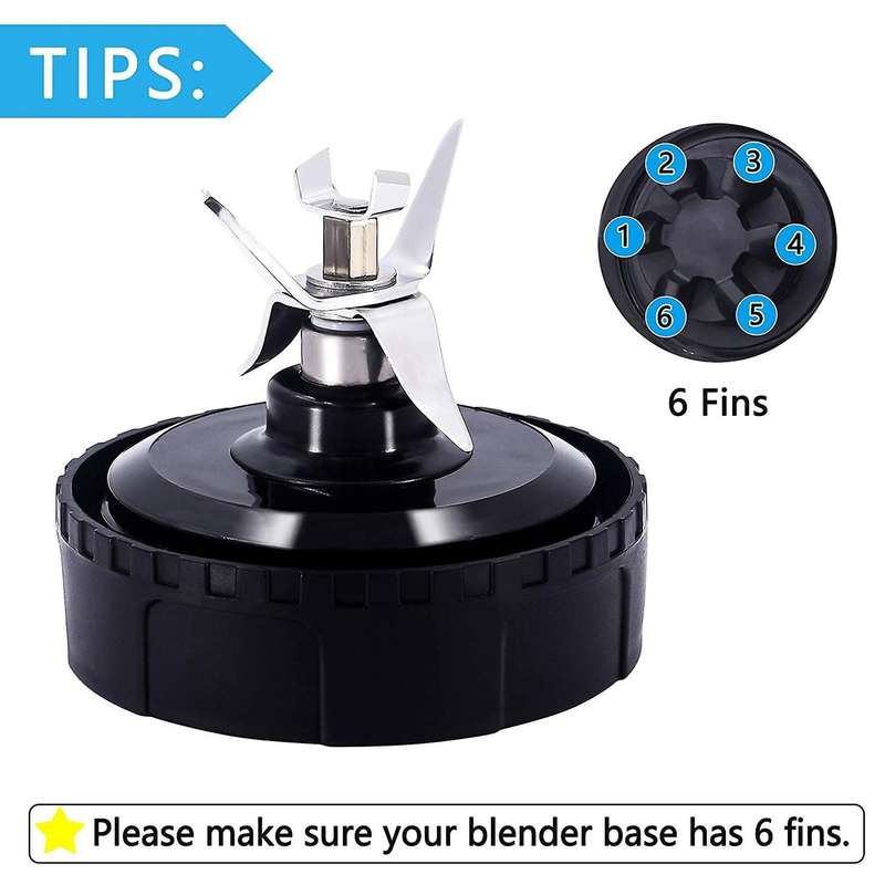 Extractor Blades Replacement Part for Ninjia 16 Oz Blender Cup 6 Fins Blender Blade Compatible with